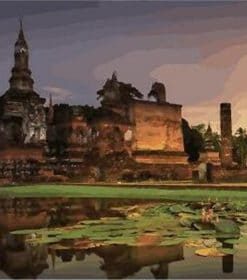 Sukhothai Temples in Thailand Paint By Numbers