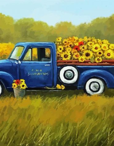 Sunflower Truck Journey Paint By Numbers