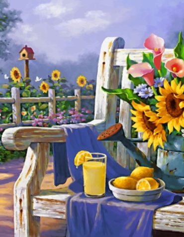 Sunflowers and Lemons Paint By Numbers