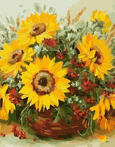 Golden Sunflowers Paint By Numbers