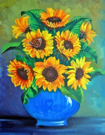 Sunflower Vase Magic Paint By Numbers