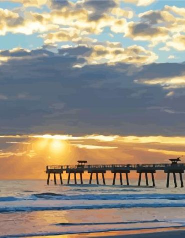 Sunrise at Jacksonville Beach Paint By Numbers