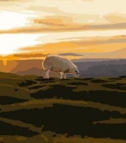 Sheep at Sunrise Paint By Numbers