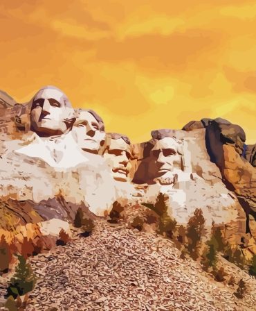 Sunset at Mount Rushmore Paint By Numbers