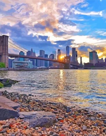 Golden Sunset at Pebble Beach Paint By Numbers