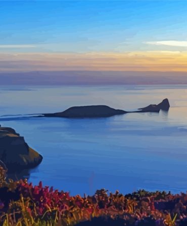 Rhossili Bay Sunset Paint By Numbers