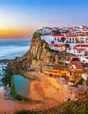Sunset Over Azenhas Do Mar Paint By Numbers