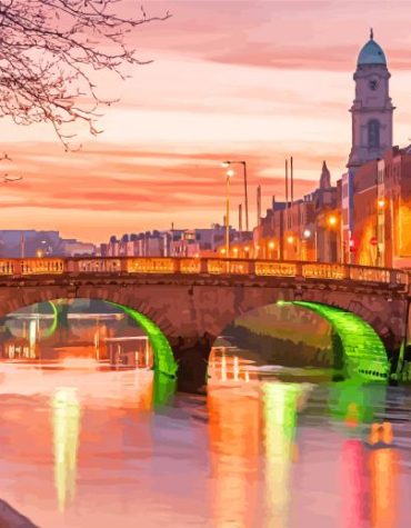 Golden Sunset Liffey River Paint By Numbers