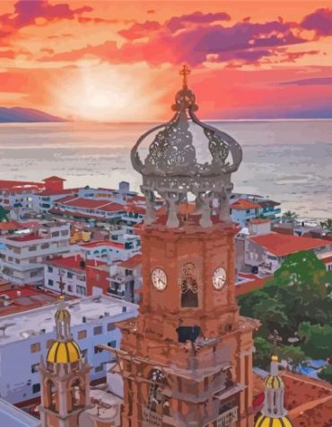 Puerto Vallarta Sunsets Paint By Numbers