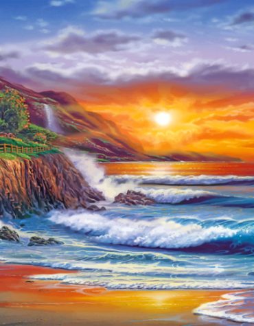 Sunset Beach Lighthouse Seaside Paint By Numbers