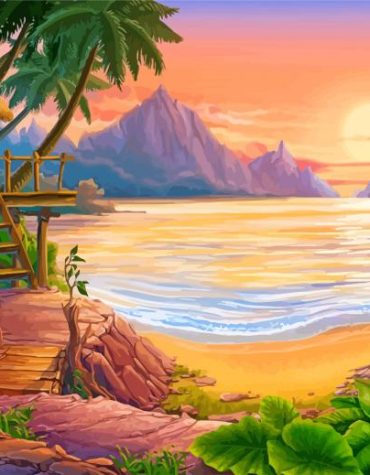 Golden Ocean Sunset Paint By Numbers