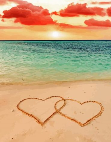 Romantic Sunset Beach Scene Paint By Numbers