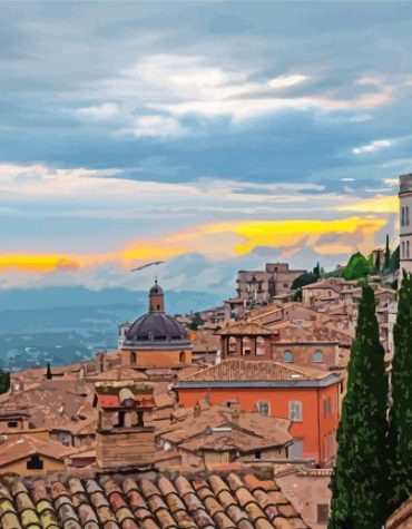 Golden Assisi Sunset Paint By Numbers