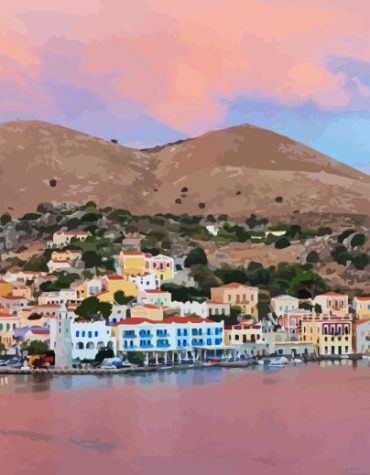 Symi Island Greece Sunset Paint By Numbers