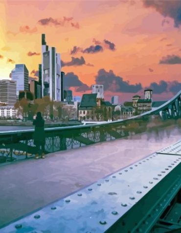 Golden Eiserner Steg Sunset Paint By Numbers