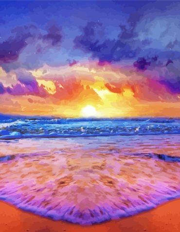 Ocean Sunset Waves Paint By Numbers