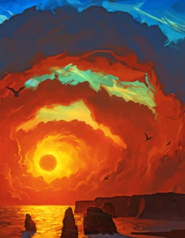 Golden Sunset Storm Clouds Paint By Numbers