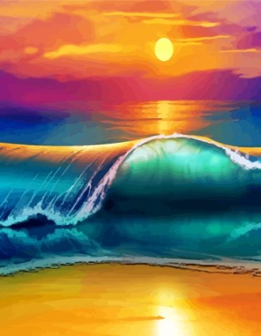 Ocean Sunset Waves Paint By Numbers