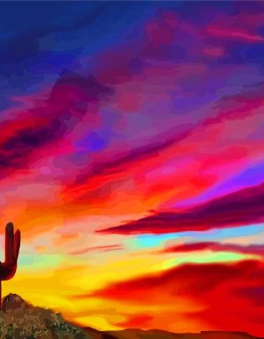 Arizona Sunset Landscape Paint By Numbers