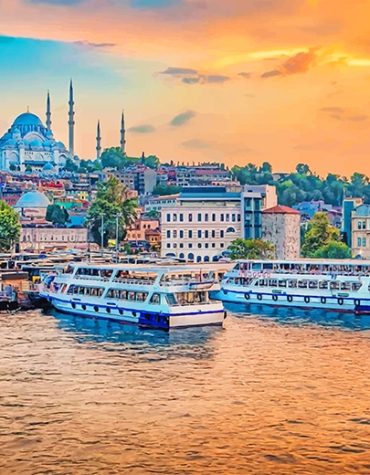 Golden Sunset Istanbul View Paint By Numbers
