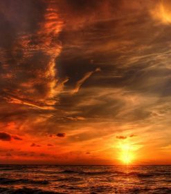 Orange Sky Seascape Paint By Numbers