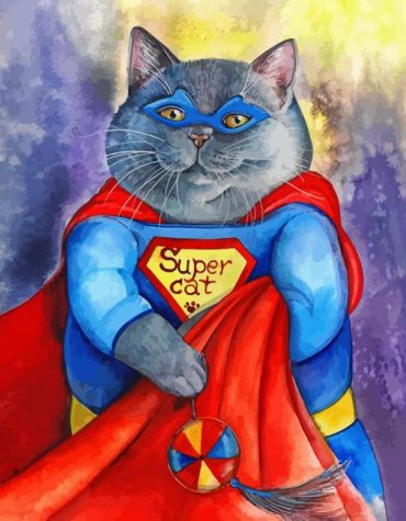Superheroes Fat Cat Paint By Numbers