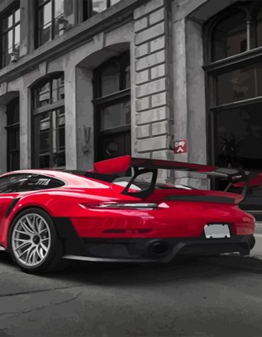 Red Super Car Paint By Numbers