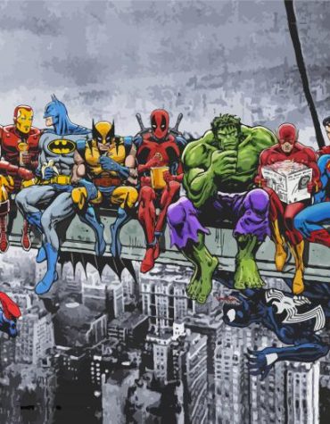 Superhero Skyline Lunch Paint By Numbers