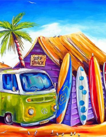 Volkswagen Surf Van Paint By Numbers