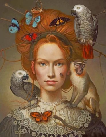 Surreal Girl with Animals Paint By Numbers