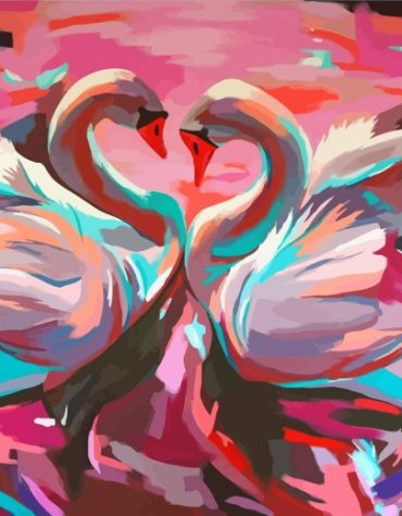 Majestic Swans Abstract Paint By Numbers