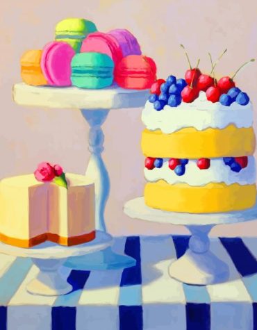 Cherry Sweet Cake Paint By Numbers