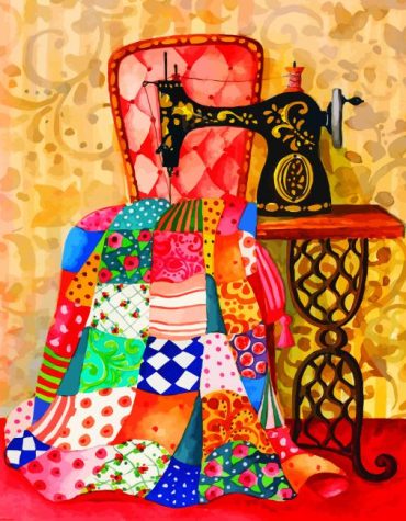 Sewing Machine Vintage Paint By Numbers