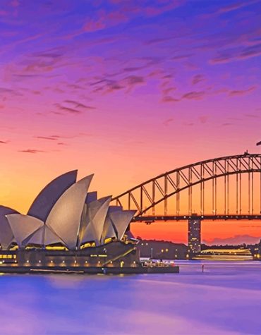 Sydney Opera House Sunset Paint By Numbers