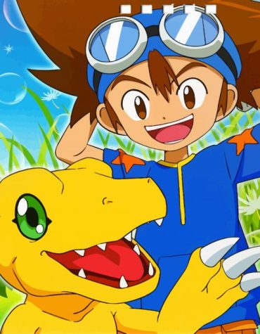 Tai and Agumon Digimon Paint By Numbers