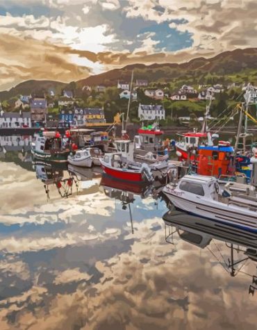 Tarbert Harbour Landscape Paint By Numbers