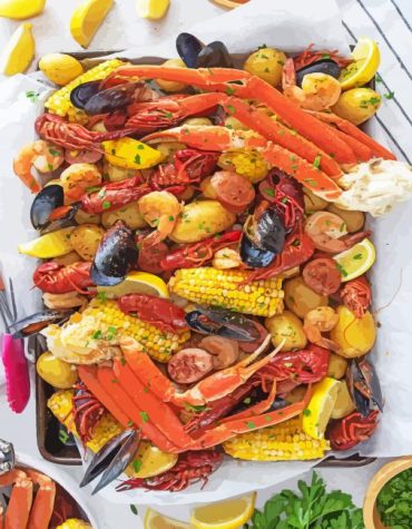 Tasty Seafood Delight Paint By Numbers