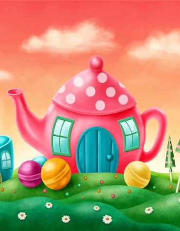 Teapot House in Nature Paint By Numbers