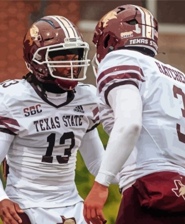 Texas State Football Players Paint By Numbers