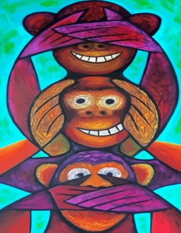 Colorful 3 Wise Monkeys Paint By Numbers