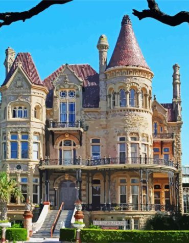 Galveston's Bishops Palace Paint By Numbers
