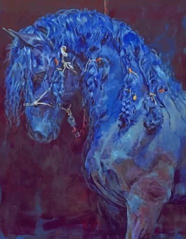 Blue Horse Animal Paint By Numbers
