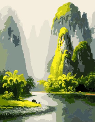 Mountain Valley Landscape Paint By Numbers