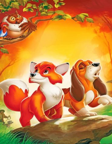 Fox and Hound Anime Paint By Numbers