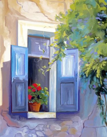 Floral Garden Scene Paint By Numbers