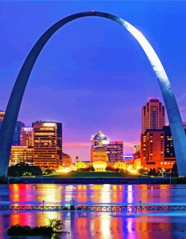 St Louis Night Skyline Paint By Numbers