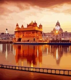 Golden Temple Amritsar Reflection Paint By Numbers