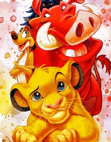 The Lion King's Timon and Pumbaa Paint By Numbers