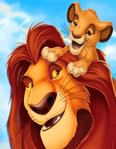Simba and Mufasa Lions Paint By Numbers