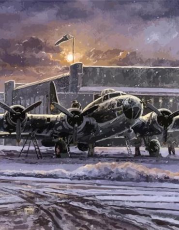 Memphis Belle Winter Scene Paint By Numbers